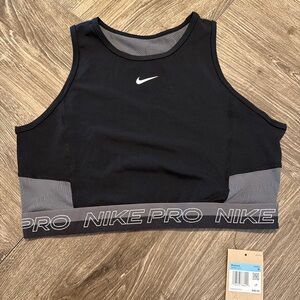 Nike Black and Gray Pro Sport Top